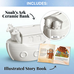 BACROS Noah’s Ark Bank coins emphasize saving habit within a meaningful gift.