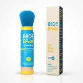 Bada Boom mineral translucent sunscreen powder brush enables mess-free application.