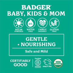 Badger Baby Balm used on baby's face as a daily gentle cream