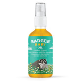 Badger baby oil full bottle highlights a simple organic formula for gentle skin care.