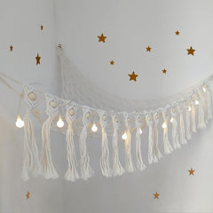 Badigo boho toy hammock tassels add decorative charm and practical storage