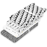 BaeBae Goods changing pad covers in black and white prints for easy nursery coordination.