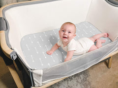 BaeBae Goods elastic-hem-fit snug bassinet sheet for Halo and oval pads