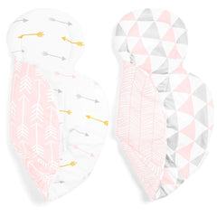 BaeBae Goods reversible car seat insert showcases dual designs for versatile styling and quick cleanup.