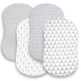 BaeBae Goods triangles collection bassinet sheets pack ultra-soft jersey knit for baby's comfort