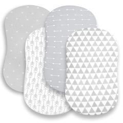 BaeBae Goods triangles collection bassinet sheets pack ultra-soft jersey knit for baby's comfort