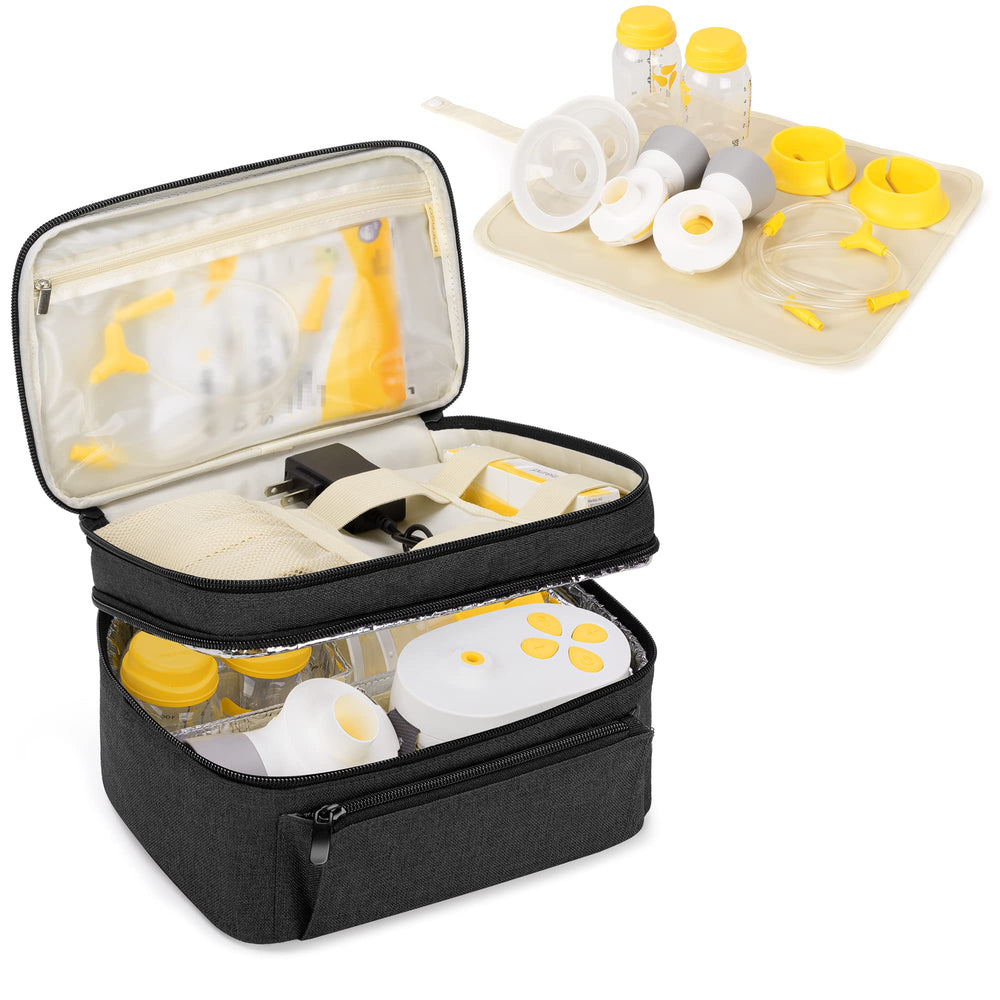 BAFASO breast pump bag bottom compartment dividers keep parts organized and ready