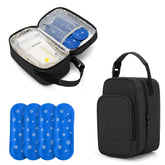 BAFASO insulated breastmilk cooler bag in black exterior for on-the-go cooling.