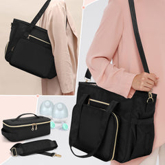 BAFASO wearable breast pump bag includes customized cooler bag for milk containers