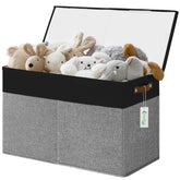 Bagnizer Large Toy Storage Box gray-black front view for clutter-free playroom organization