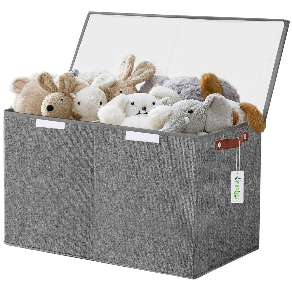 Bagnizer large toy storage box front view showcases spacious 83-liter capacity for toy organization.