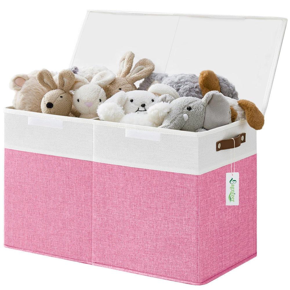 Bagnizer large toy storage box with lids keeps play area tidy and dust-free