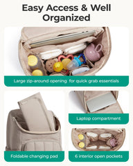 BAGSMART Diaper Backpack lightweight 650g reduces shoulder strain during daily use.