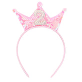 BAHABY birthday crown headband pink glitter closeup for photo-ready sparkle