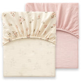 Bailix heavyweight muslin crib sheet texture close-up for soft breathable comfort