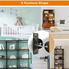 Baitiny Baby Proof Kit furniture straps secure tall furniture to walls for stability.