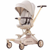 BAKISU lightweight stroller wagon folded for compact airport travel and storage.
