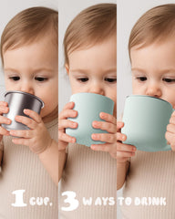 Bakpoco 2-in-1 open toddler cups 3-in-1 drinking options for flexible sipping.