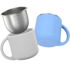 Bakpoco 2-IN-1 open toddler cups blue assembly demonstrates compact design for easy sipping.