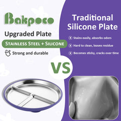 Bakpoco dishwasher-safe toddler plate is easy to clean after meals.