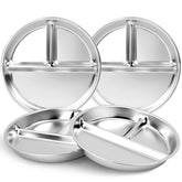 Bakpoco stainless steel kids plates with deepened 9-inch surface for balanced meals