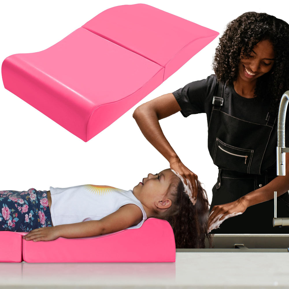 BALAPET hair washing station on kitchen sink offers a comfortable, kid-friendly shampoo basin.