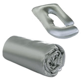 BALAPET silky satin pregnancy pillow cover U-shape dark grey with smooth texture and breathable comfort.