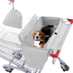 BALAPET Soft Velvet cart cover, front view in gray reduces pet-cart surface contact and keeps the space clean