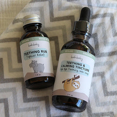 Balm! Baby Teething Tincture ingredients camomile and catnip promote gentle calm.
