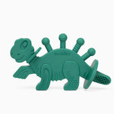 Bambeado Dibly Dino teether hero shows baby relief during teething with natural rubber texture