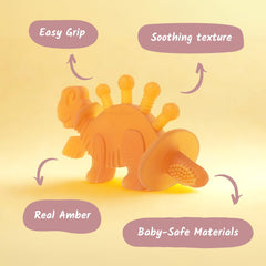 Bambeado Dibly dino-tail design targets molars and back gums with textured surfaces.