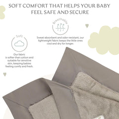 Bamboo Little compact 16x16 gray security blanket ideal for on-the-go comforting.