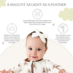 Bamboo Little footie pajamas foldover mittens emphasize safety by preventing scratches.