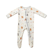 Bamboo Little Soft Baby Footie Pajamas closeup shows soft fabric for gentle baby comfort.