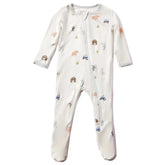 Bamboo Little soft baby footie fabric closeup shows breathable bamboo viscose for cozy wear.