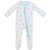 Bamboo Little Icecream footie pajamas front view for cozy newborn sleep