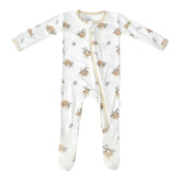 Bamboo Little soft footie sloth front view shows skin-friendly comfort for newborns