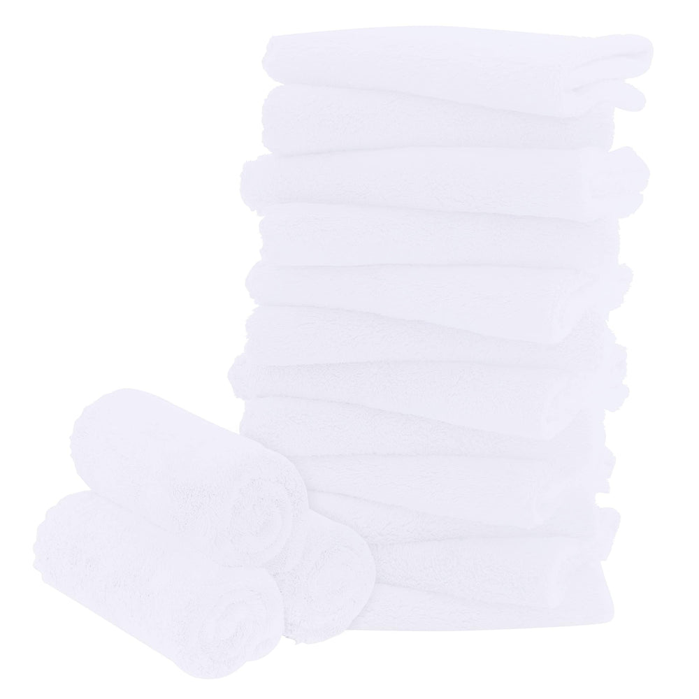 Bamboo Queen 16-pack baby washcloths 10x10 inches offer gentle absorption for newborn bath time.