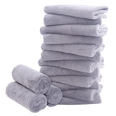 Bamboo Queen 16-pack light grey washcloths—ultra-soft, highly absorbent baby care.