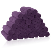 BAMBOO QUEEN 32-pack plum washcloths plush coral fleece for gentle baths