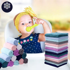 BAMBOO QUEEN 32-pack microfiber washcloths; rapid absorption and quick-dry performance.