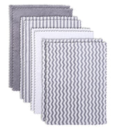 BAMBOO QUEEN 8-pack burp cloths flatlay showing large soft surface for spill protection.