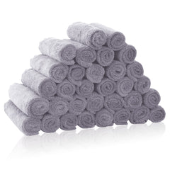 Bamboo Queen 32-pack baby washcloths in coral fleece, soft and absorbent for newborn care