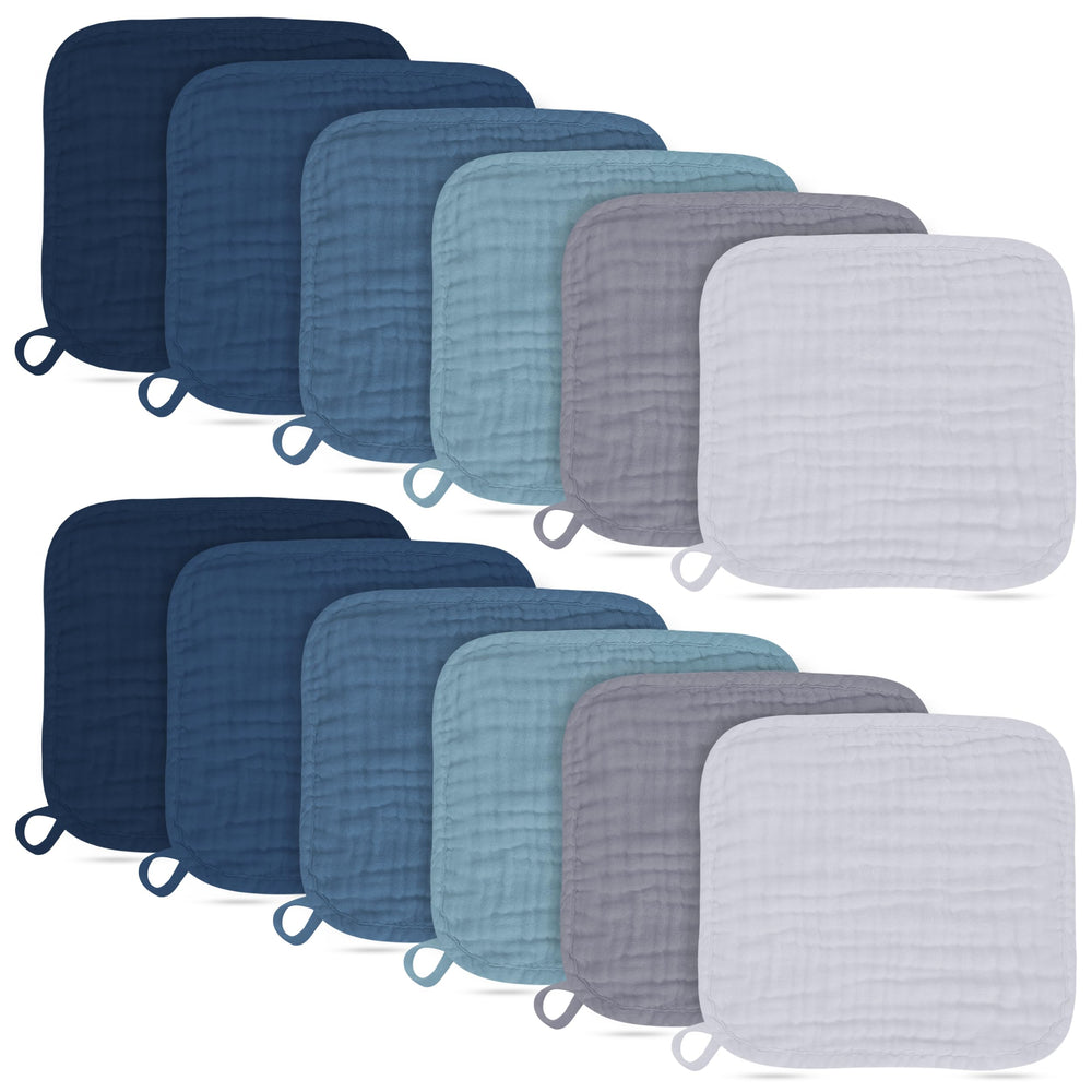 BAMBOO QUEEN baby washcloths close-up muslin texture for ultra-soft bath time