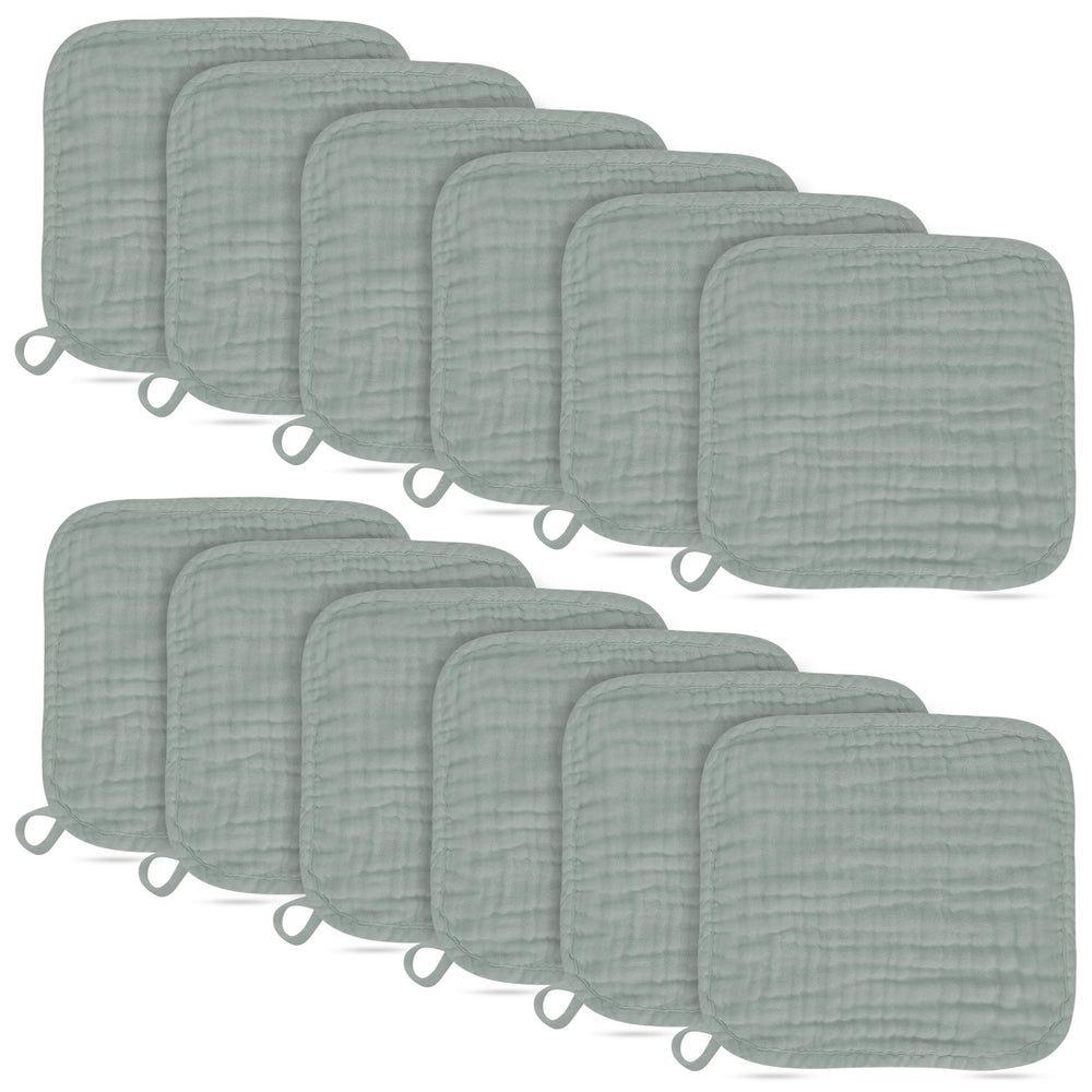 BAMBOO QUEEN baby washcloths soft muslin texture for gentle bath-time skin
