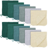 BAMBOO QUEEN ivory burp cloths spread showing soft four-layer protection for spills.
