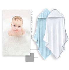 Bamboo Queen hooded towel worn by child, extra absorbent for quick drying after bath.