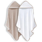 BAMBOO QUEEN hooded towel white, ultra-soft post-bath wrap for baby