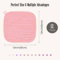 Bamboo Queen muslin cotton washcloth closeup shows breathable fluffy texture for daily cleaning.