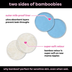 Bamboobies leak-proof construction cross-section highlights multi-layer absorbency.